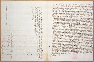 The last pages of a letter written by Leibniz on his admission to the 